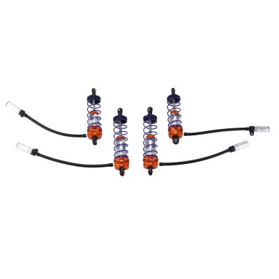 4Pcs Front Rear Damper, High Strength Aluminum Alloy Shock Absorber, Oil Adjustable Damper Suspension for 1/10 RC Cars, Compatible with ZD Racing HSP Redcat Hongnor HPI Hobao (Orange)