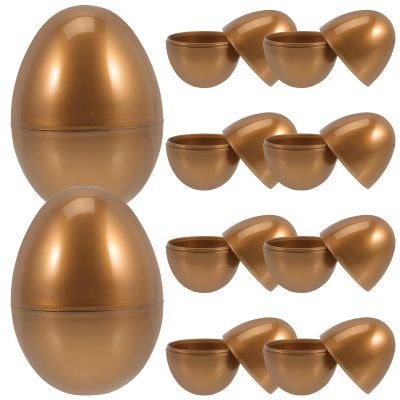 Angoily 10pcs Golden Easter Eggs Fillable Plastic Golden Eggs, 12pack Fillable Shiny Metallic Plastic Easter Empty for Hunt Games Party Favor Fillers