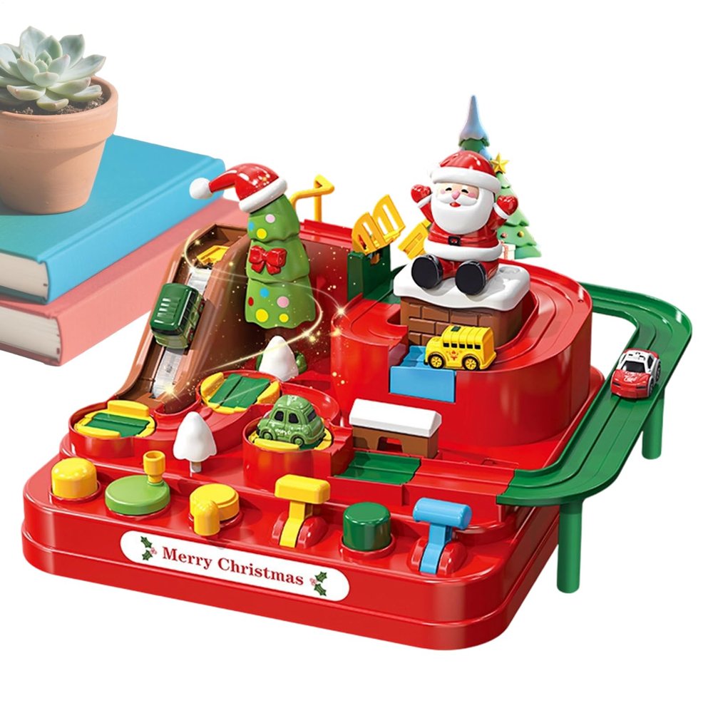 Car Track Toy, Jungle Adventure, Sliding Train Vehicle Ramp, Christmas Adventure Theme Racing Track, Sliding Car Tracks Toy For Kids, Parent-child Interactive Games, Birthday Gift For Kids - Christmas