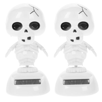 HEANUJJ Halloween Solar Dancing Skeleton Figurines Car Dashboard Ghost Ornaments Halloween Skull Car Decor
