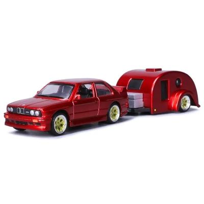 1988 3 Series M3 Red Metallic with Traveler Trailer Tow & Go Series 1/64 Diecast Model Car 15368-BMW