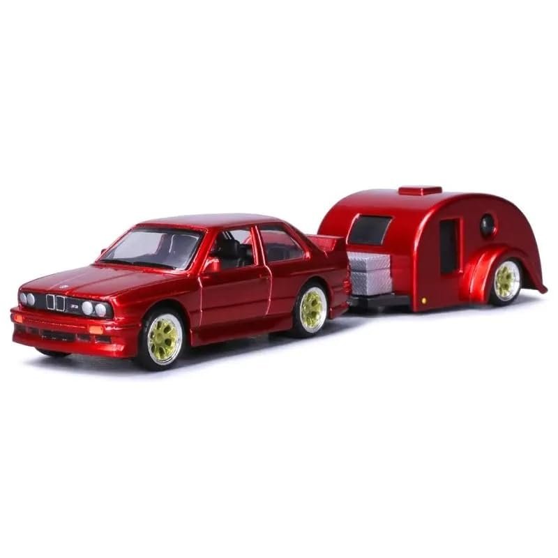 1988 3 Series M3 Red Metallic with Traveler Trailer Tow & Go Series 1/64 Diecast Model Car 15368-BMW