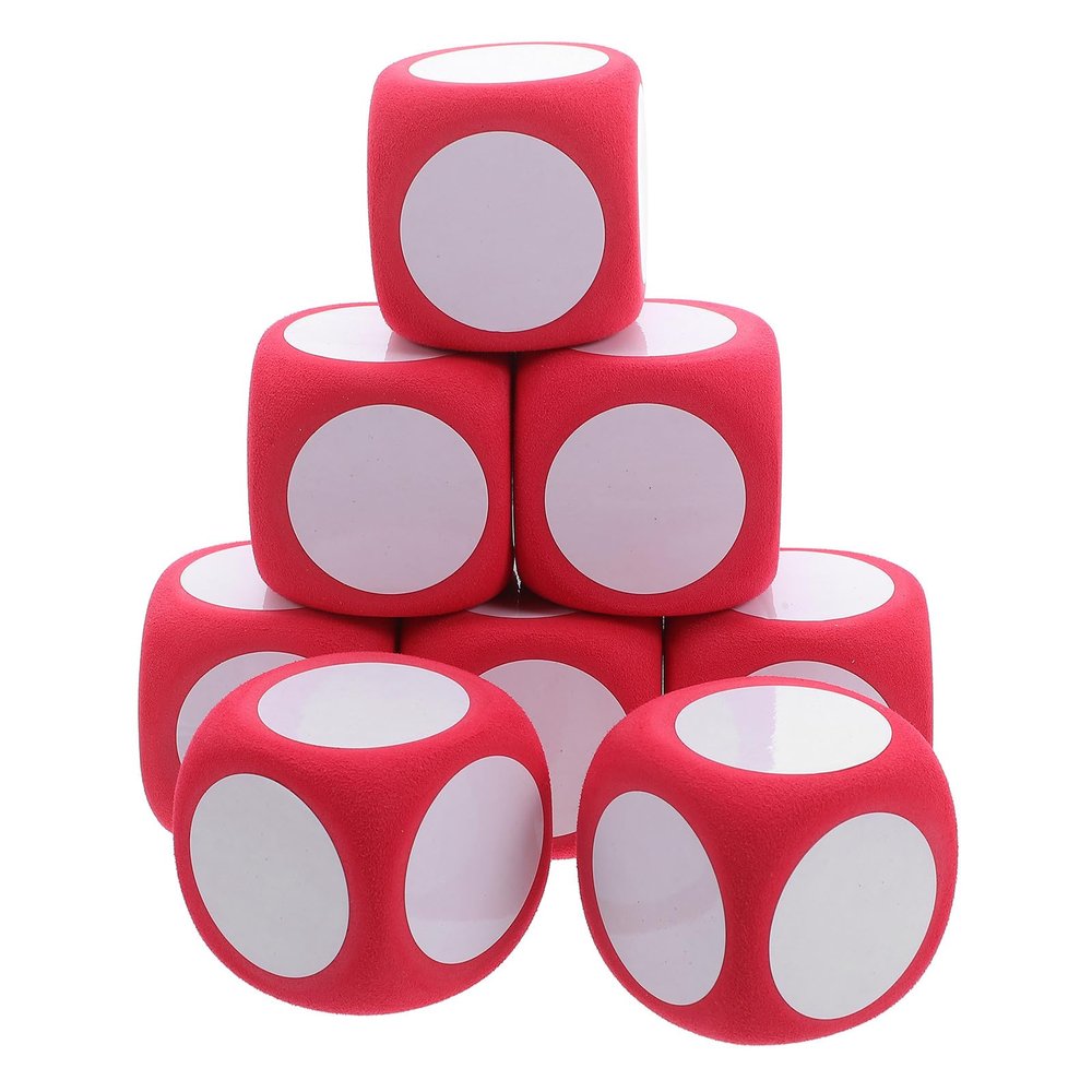 HEANUJJ Jumbo Foam Dice, Dry Erase Writable Blank Cubes Blocks Giant Dice for Educational Math Games and DIY Teaching Prop