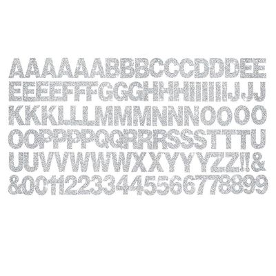 116 PCS Glitter DIY Letter Banner Kit Make Your Own Custom Birthday Party Decorations Personalized Banner Paper Letters for Wall Decor Graduation Wedding Anniversary Celebration Supplies (Silver)