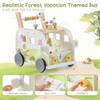 ROBUD Wooden Baby Walker, Height & Speed Adjustable Baby Push Walker with Anti-Slip Wheels, Developmental Activity Center with Forest Toys for 12-36 MonthsGreen view 4