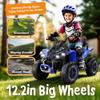 24V Kids Ride On Electric XXXL ATV w/Remote Control, Four-Wheel Shock Absorber, High Chassis, Music,Lights,USB,MP3,Power Display,Bluetooth,speeds of 1.24-3.73MPH for Kids Aged 3-12, Blue view 4