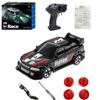 1:64 Scale Desktop Drift Car, 2.4G Full-Scale 4WD Remote Control Car with Roadblocks, Mini RC Drift Racing Sports Cars Model for Adults and Hobbyists - KF33 Black view 1