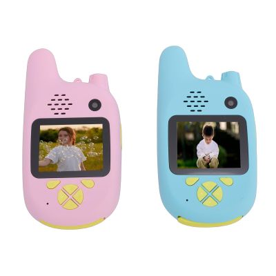 Diyeeni Walkie Talkie for Kids with Video, 2 Pack Walkie Talkies with Screen, Rechargeable 2 Way Radio Toddler Toys, 328ft Long Range for Boys & Girls (Blue & Pink)