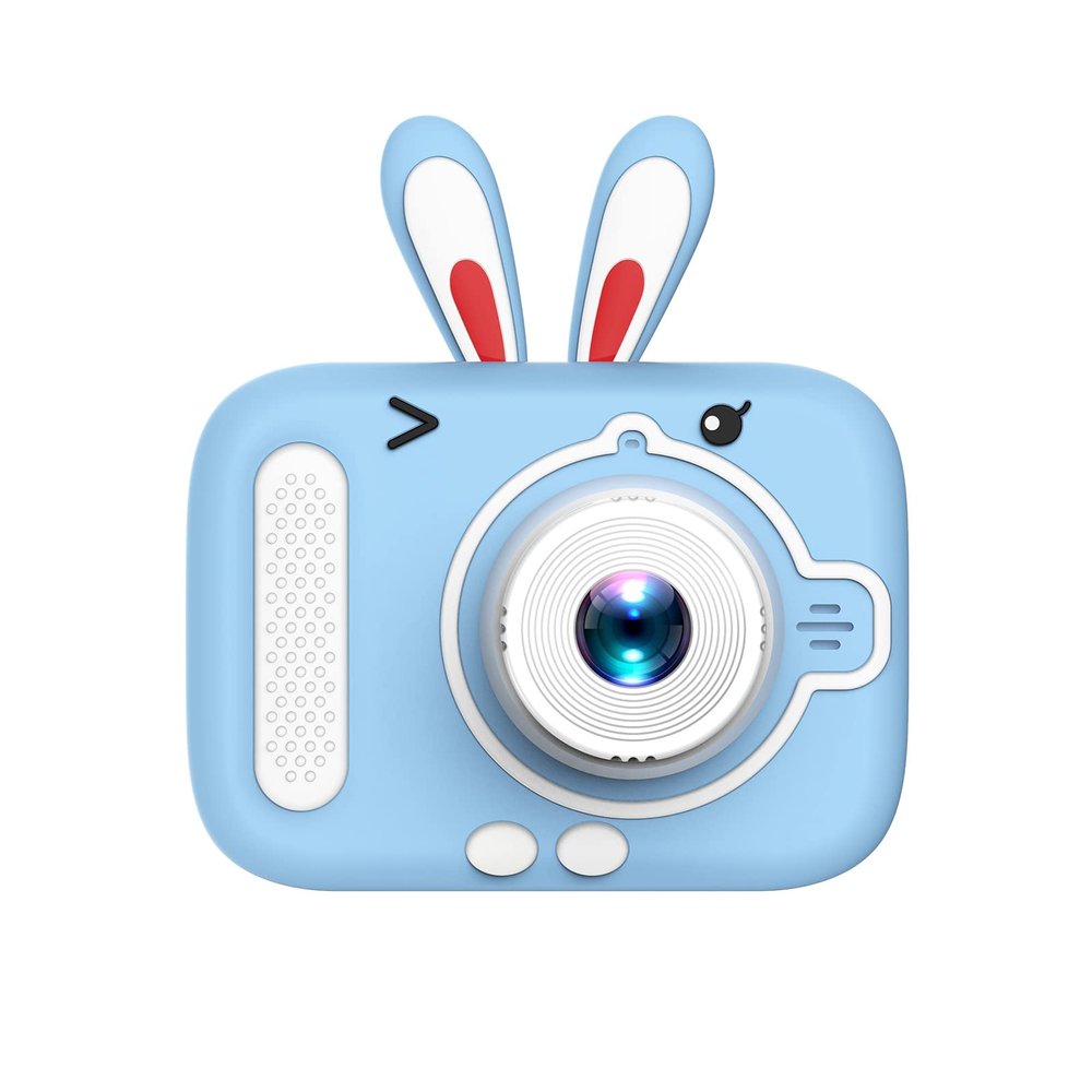 Acouto Fun Interactive Kids Digital Camera with Games - 1080P Mini Cartoon Camera for Kids with Cute Photo Frames and Neck Strap - Ideal Birthday for Girls and Boys (Blue Rabbit)