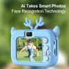 Acouto Fun Interactive Kids Digital Camera with Games - 1080P Mini Cartoon Camera for Kids with Cute Photo Frames and Neck Strap - Ideal Birthday for Girls and Boys (Blue Rabbit) view 2