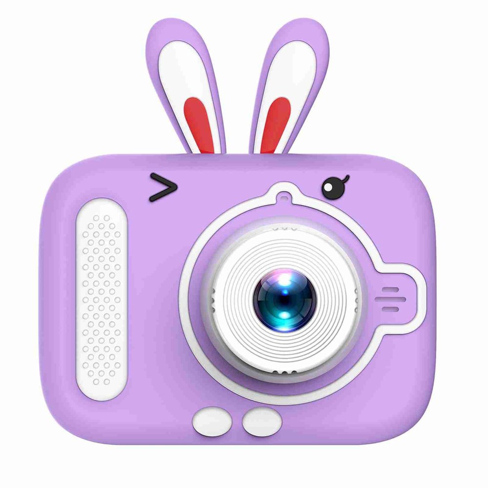 Acouto Fun Interactive Kids Digital Camera with Games - 1080P Mini Cartoon Camera for Kids with Cute Photo Frames and Neck Strap - Ideal Birthday for Girls and Boys (Purple