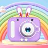 Acouto Fun Interactive Kids Digital Camera with Games - 1080P Mini Cartoon Camera for Kids with Cute Photo Frames and Neck Strap - Ideal Birthday for Girls and Boys (Purple view 3