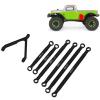 Aluminum Alloy Chassis Link Rod for 1/24 RC Crawler Car, RC Car Chassis Link Rod Upgrade Part, High Strength Durable Linkage System with Brass Ball Heads, for Axial SCX (Black) view 2