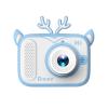 Acouto Fun Interactive Kids Digital Camera with Games - 1080P Mini Cartoon Camera for Kids with Cute Photo Frames and Neck Strap - Ideal Birthday for Girls and Boys (Blue Deer) view 1