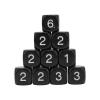Aumotop 16mm Number Dice Durable Polyhedral Set for Numeral Teaching Board Games, 20PCS for Classroom Education (Black) view 3