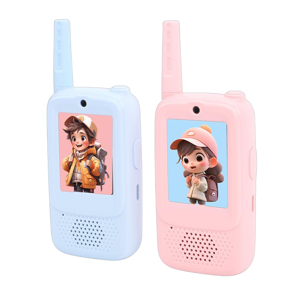 VBESTLIFE Video Walkie Talkies for Kids, Handheld 2 Pack Rechargeable Video Intercom Kids Walkie Talkies, for Family Games, for Boys Girls Ages 3-12