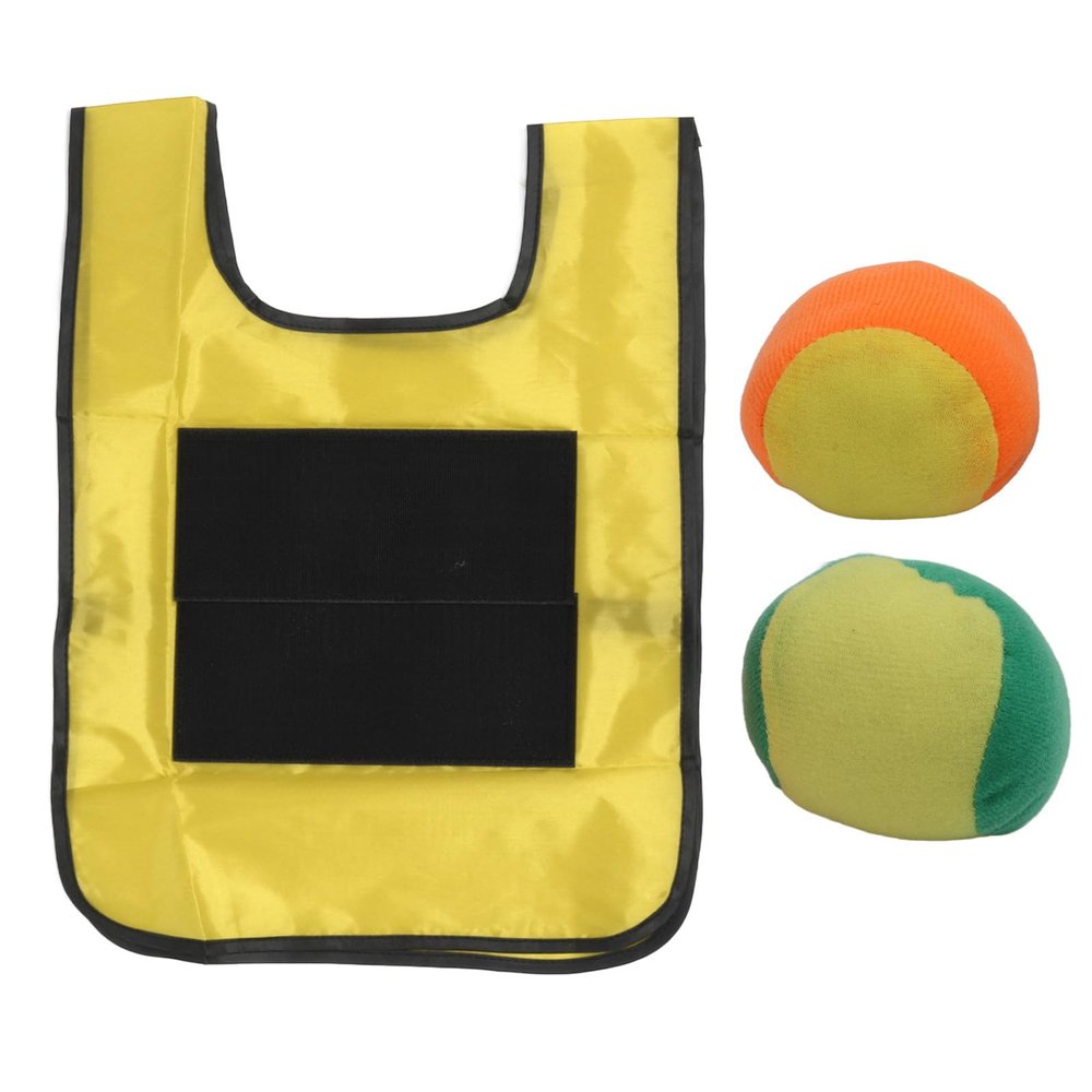 Greensen Stick Ball Vest, Oxford Cloth Dodgeball Game with Reinforced Hook Loop for Kids Indoor Outdoor Activities (Yellow)