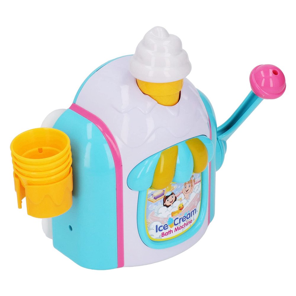 Aqur2020 DIY Kids Bubble Machine, Ice Cream Shape, Bathing Bath Toy, Plastic, 9.1x9.1x3.1 Inch, 4 Suction Cups