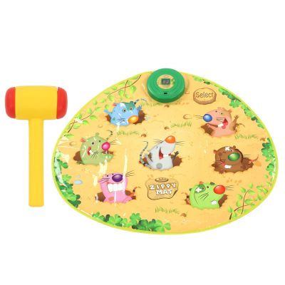 TOPINCN Whack Pounding Game Mat with 1 Hammer, Foldable and Portable Interactive Pounding Toy with LED Light and 3 Modes, Learning Educational Toy
