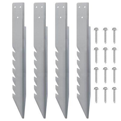 4Pcs Post Anchors Ground Spikes Swing Fixings Windproof Rainproof Ground Anchors for Wooden Playhouse Garden Fence Reinforcement Spikes