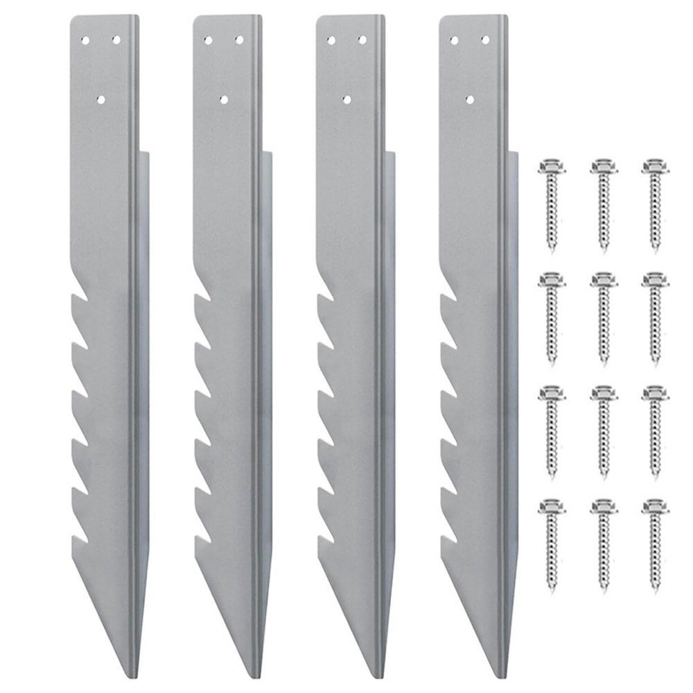 4Pcs Post Anchors Ground Spikes Swing Fixings Windproof Rainproof Ground Anchors for Wooden Playhouse Garden Fence Reinforcement Spikes