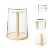 360 Degree Rotating Figure Display Case with Dustproof Cover, 8.66x11.42 Inch Desktop Jewelry Organizer Showcase for Mini Toys Dolls Action Figures- White view 2