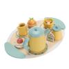 Aqur2020 Wooden Tea Party Set for Kids, 14 Pieces with Teapot and Cups, Basswood Material, Ages 3+ view 2
