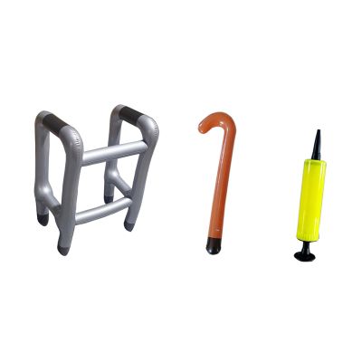 2Pcs Inflatable Walker and Cane Set Over The Hill Birthday Decorations & Gag Retirement Party Decoration Inflatable and Cane