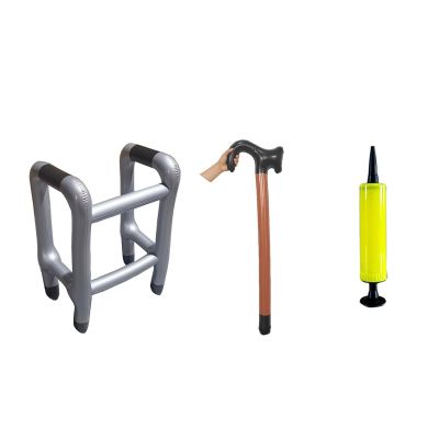 2Pcs Inflatable Walker and Cane Set Over The Hill Birthday Decorations & Gag Retirement Party Decoration Inflatable and Cane