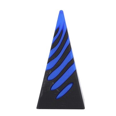 Impossible Pyramid Passthrough Sculpture 3D Printed Spiral Cone Toy Cool Visual Illusion Anxiety Relief Stress Reliever for Office Desk Decor PLA Material 5.5 x 11cm (Blue Black)