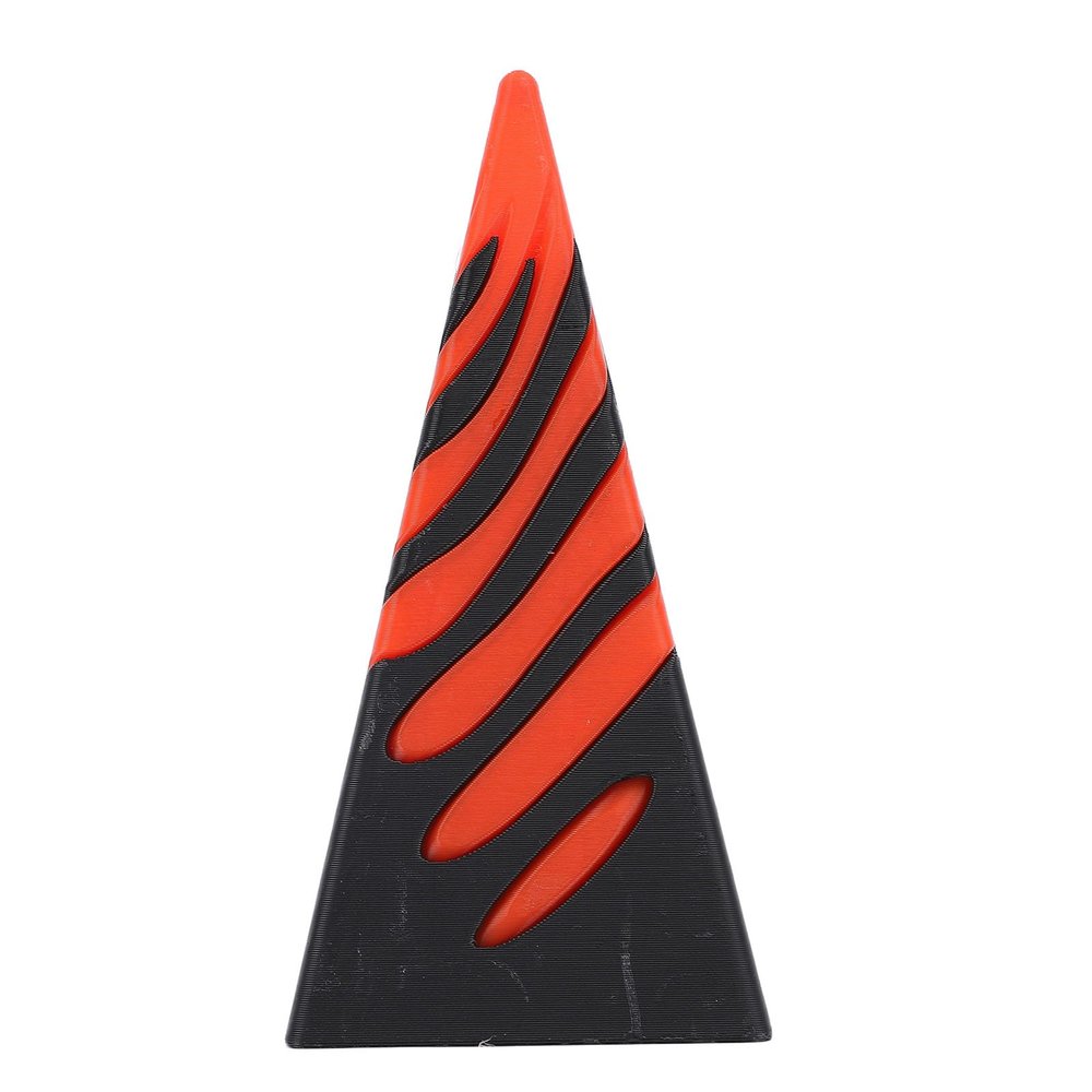 Impossible Pyramid Passthrough Sculpture 3D Printed Spiral Cone Toy Cool Visual Illusion Anxiety Relief Stress Reliever for Office Desk Decor PLA Material 5.5 x 11cm (Red Black)