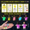 CroBlissful 100 Sets Mini Jesus Figurines Glow in The Dark with Let Your Light Shine Cards for Christian Valentine Gifts Church Sunday School Religious Gifts for Easter Egg Fillers (Multiple Styles) view 2