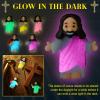 CroBlissful 100 Sets Mini Jesus Figurines Glow in The Dark with Let Your Light Shine Cards for Christian Valentine Gifts Church Sunday School Religious Gifts for Easter Egg Fillers (Multiple Styles) view 4
