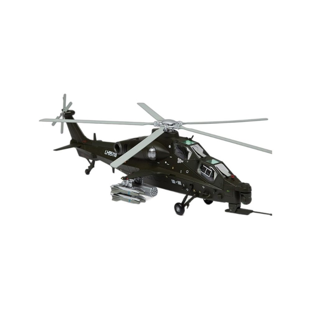 OQMAZO 1:38 for Zhi-10 Helicopter Static Scale Model Metal Aircraft Model Decorate Your Collection Space Metal Airplane