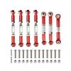 AQWBTYD Compatible with Wltoys 144001 144002 144010 124007 124016 124017 RC Car Parts Metal Front Rear Tie Rod Linkage Servo Link Rod Set RC Assortment(Red) view 1