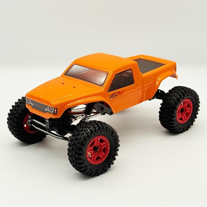 furitek Terra COMP  1/18 ARTR Crawler - Remote Control Car, RC Rock Crawler 1/18 Scale w Carbon Fiber Chassis n 2-in-1 Outrunner Brushless System for Adults, RC Hobbyists (Orange)