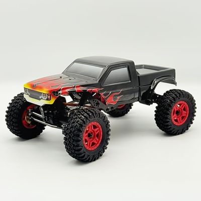 furitek Terra COMP  1/18 ARTR Crawler - Remote Control Car, RC Rock Crawler 1/18 Scale w Carbon Fiber Chassis n 2-in-1 Outrunner Brushless System for Adults, RC Hobbyists (Black Flame)