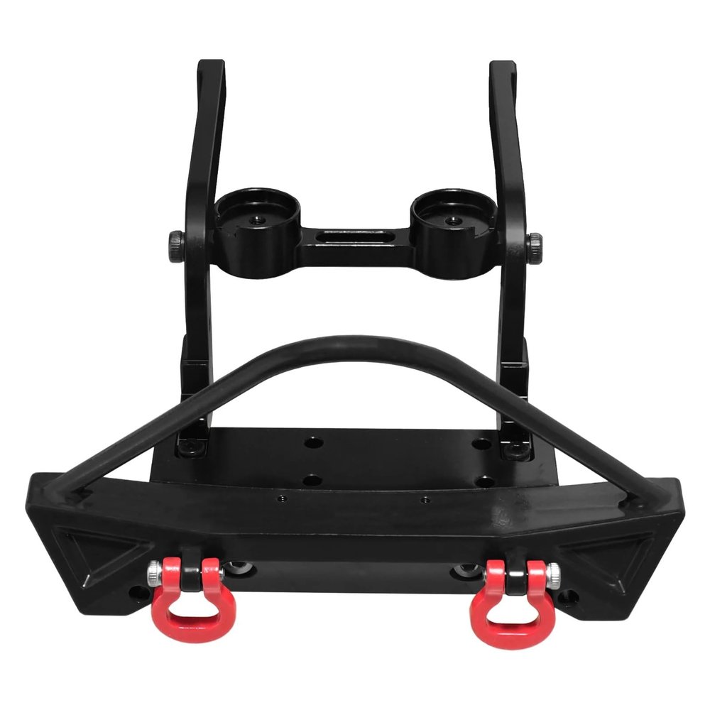 RC Car Replacement For MJX For HYPER GO H12Y H12Y+ 1/12 Aluminum Alloy Front Bumper With Electric Winch RC Car Upgrade Parts And Accessories(Black)