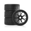 17mm Hex Wheel & Tire Set for 1/7 6S BLX, 1/8 Typhon 6S BLX, 4pcs 101mm Rubber Tires & Plastic Hub(Black) view 1
