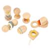 Fdit Wooden Colorful Baby Rattle Set with 7 Pieces Sensory Training Toys for Early Learning Educational, Suitable for Babies Grasping Training Cherry Wood view 2