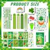 242 Pcs St Patricks Day Stationery Set Lucky Shamrock Classroom Gifts with Pencils Notebooks Erasers Stampers Stickers for St Patricks Day Party Favors Classroom Exchange Gifts Prizes Party Supplies view 2
