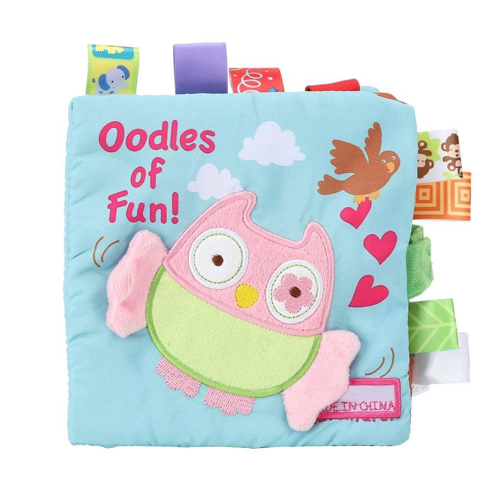 Segrehy Infant Cloth Book Cute Animal Educational Toy with Rattle Sound Wear Soft Fabric for Baby Playtime Learning (Type 2)