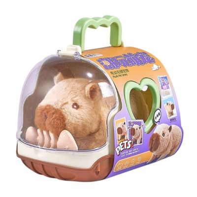 Electric Pet Animal Walking Plush Toy for Kids Realistic Sound and Movement Soft Dolls for Toddler Craw Learning (Brown)