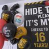 16th Birthday Decorations For Boys Includes Banner, Backdrop, Tablecloth, Latex Balloons, Foil Balloons, Cake Topper, Cupcake Toppers & Hanging Swirls view 4