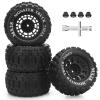 12mm Hex RC Wheels and Tires, daitoku 2.8" RC Truck Tires 1/10 MX28 Tire for Traxxas Rustler Stampede Hoss 2wd 4x4 vxl Redcat RIAARIO AMORIL - Style A (Black) Not Glued view 1