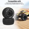 12mm Hex RC Wheels and Tires, daitoku 2.8" RC Truck Tires 1/10 MX28 Tire for Traxxas Rustler Stampede Hoss 2wd 4x4 vxl Redcat RIAARIO AMORIL - Style A (Black) Not Glued view 3
