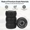 12mm Hex RC Wheels and Tires, daitoku 2.8" RC Truck Tires 1/10 MX28 Tire for Traxxas Rustler Stampede Hoss 2wd 4x4 vxl Redcat RIAARIO AMORIL - Style A (Black) Not Glued view 4
