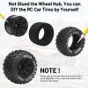 12mm Hex RC Wheels and Tires, daitoku MX28 RC Truck Tires for Traxxas Rustler Stampede Hoss 2wd 4x4 vxl Redcat RIAARIO AMORIL - Style B (Black) Not Glued view 2