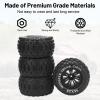 12mm Hex RC Wheels and Tires, daitoku MX28 RC Truck Tires for Traxxas Rustler Stampede Hoss 2wd 4x4 vxl Redcat RIAARIO AMORIL - Style B (Black) Not Glued view 4