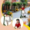 1/64 Miniature Figure Mini People Figurine 1:64 Scale Hand Painted Kids Figure Model for Micro Landscape Photo Prop Projects, Girl Skateboarding view 3